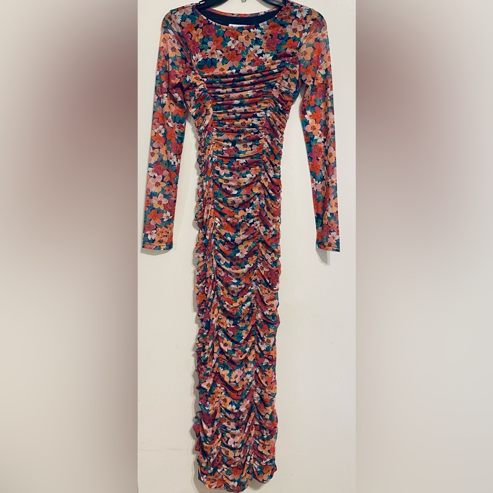 Charlie Holiday Valentina Ruched Long Sleeve Dress